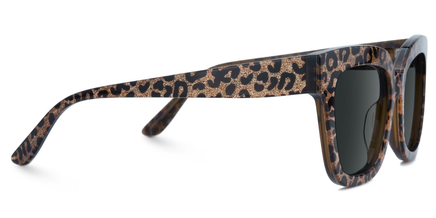 Designer Brown Leopard Square Prescription Sunglasses2