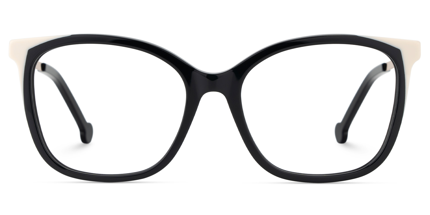 Nico Eyeglasses in Square Black White Frame | ZEELOOL UK1