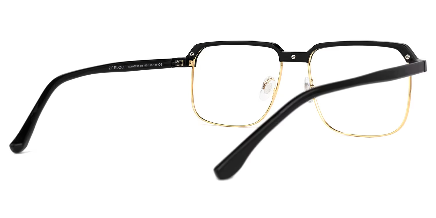Cherron Browline Black-Gold Glasses | ZEELOOL UK3