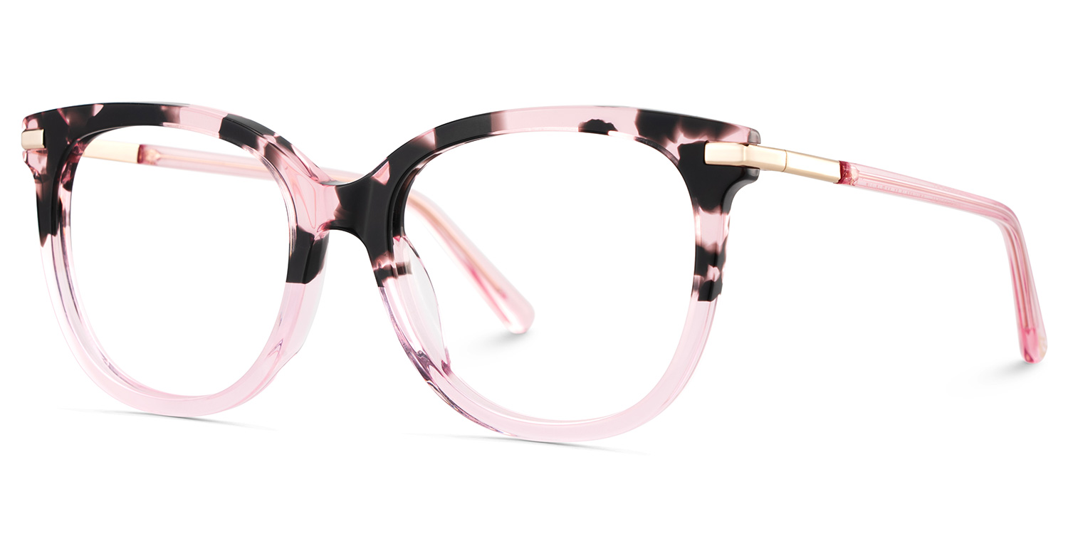 Mailyn Round Pink Tortoise Glasses2