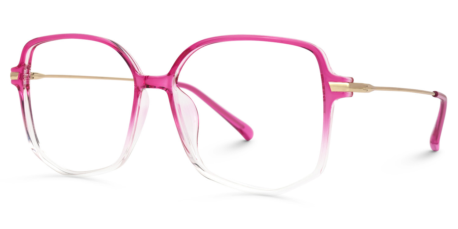 ZEELOOL Payton Geometric Bright-Pink Glasses
