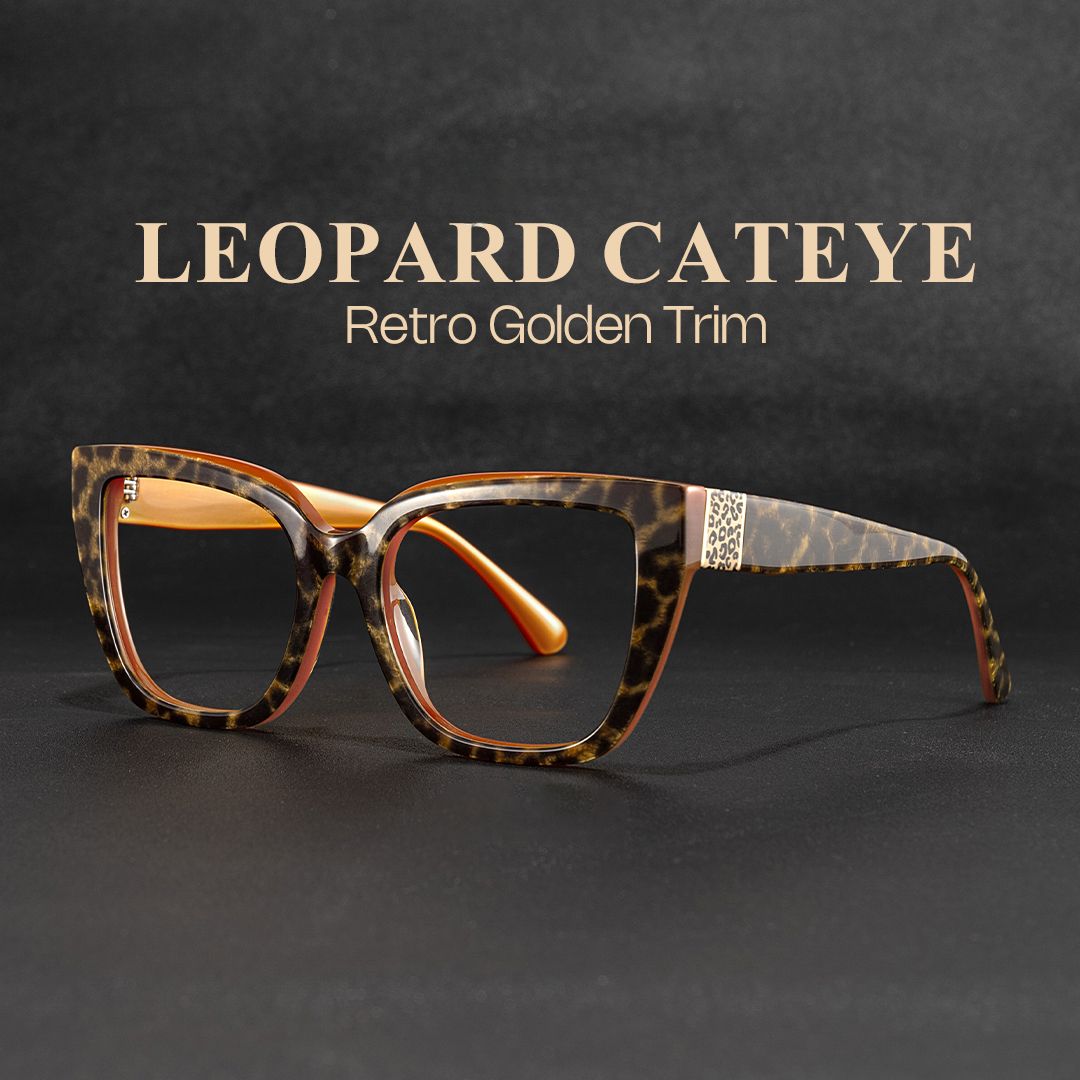 Square Frame Leopard Glasses on Sale0