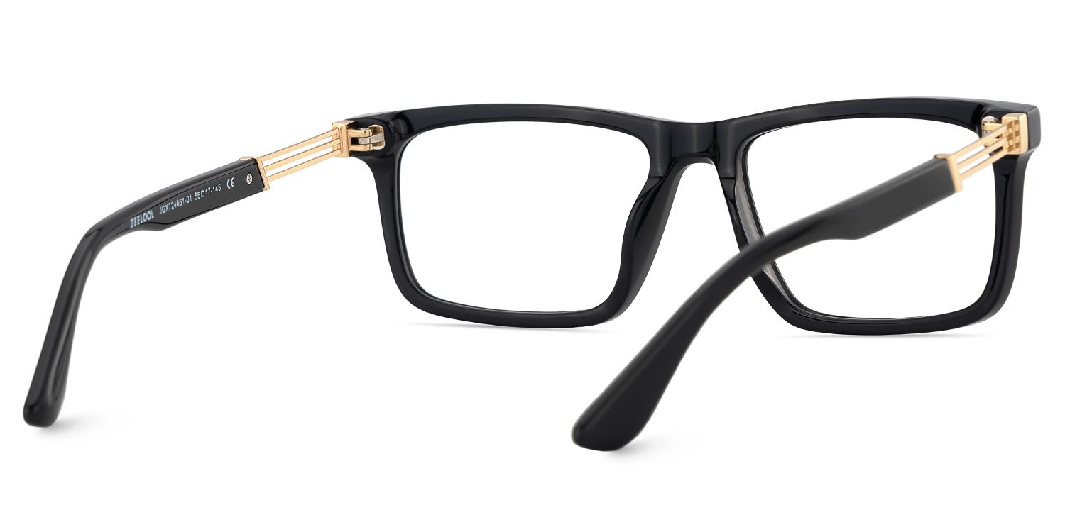 Emerson Eyeglasses in Rectangle Black Frame | ZEELOOL UK5