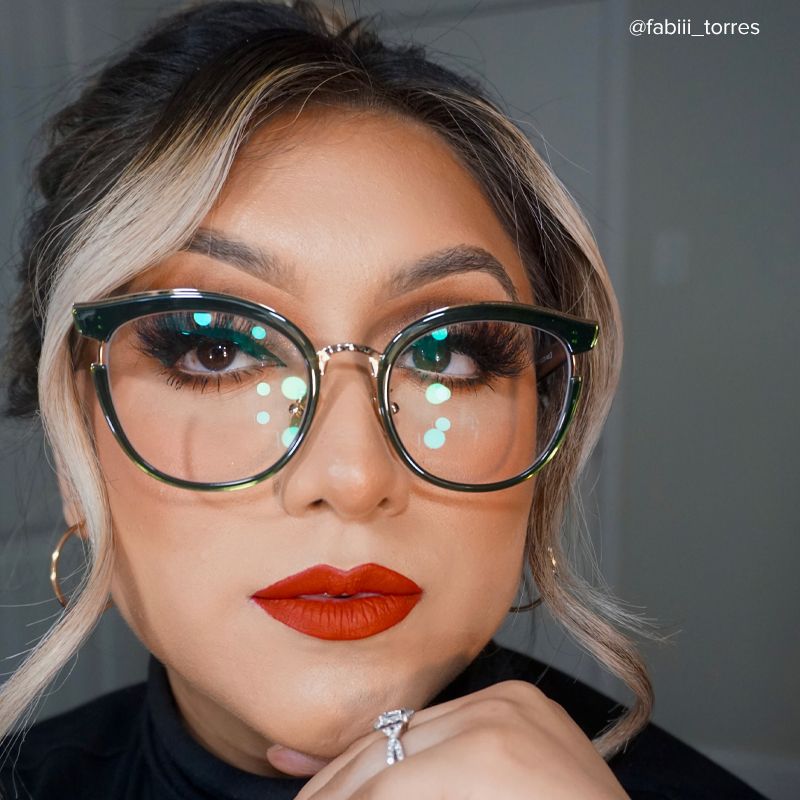 Laraine Cateye Green Eyeglasses & Metal Frames7