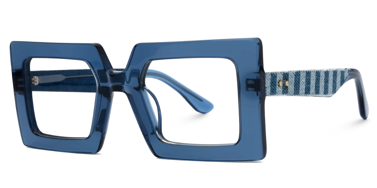 Tiffaney Square Blue Glasses1