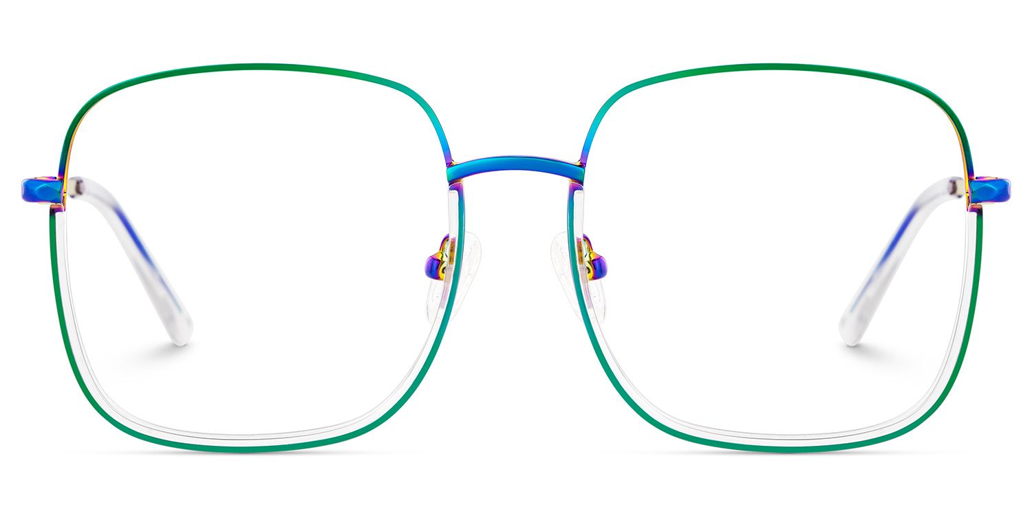 Wade Square Iridescent Color Frame Glasses for Women | ZEELOOL UK1