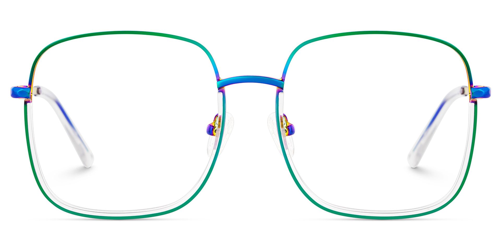 Wade Square Iridescent Color Frame Glasses for Women | ZEELOOL UK1