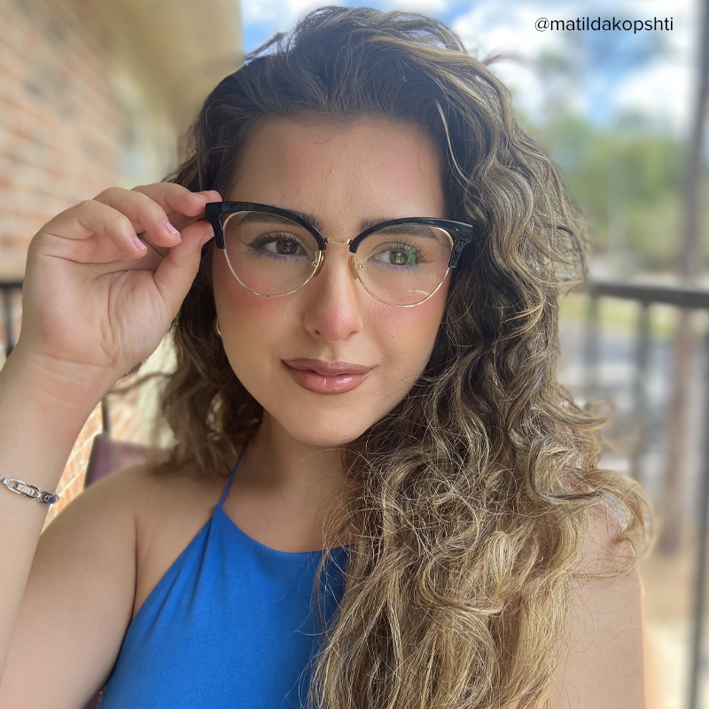 Charlene Browline Cateye Black EyeGlasses | ZEELOOL UK10