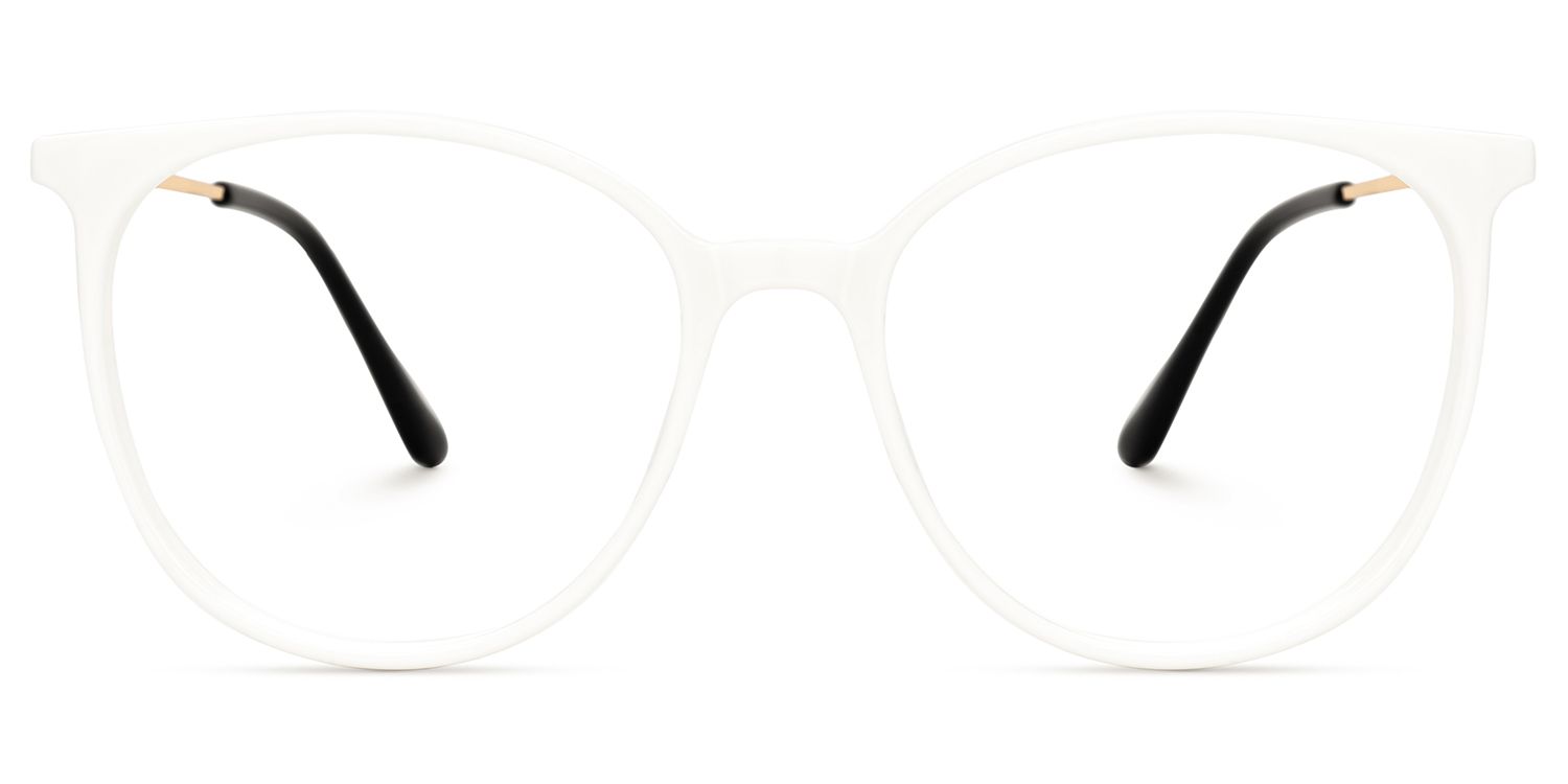 Chanty Round White Thin Frame Glasses | ZEELOOL UK0