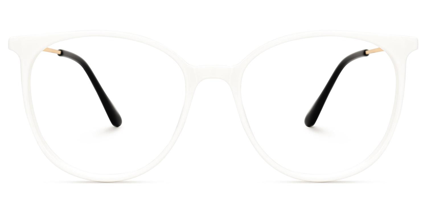 Chanty Round White Thin Frame Glasses | ZEELOOL UK0