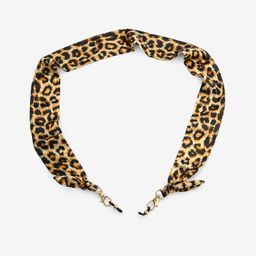 Vintage Trendy Brown Leopard Scarf Glasses Chain1