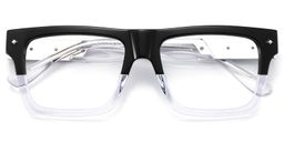Trent Rectangle Black Clear Glasses2