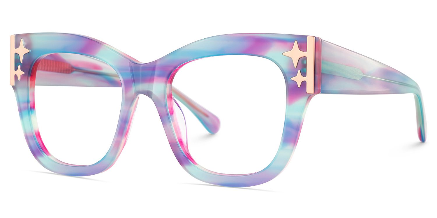 Designer Minfia Eyeglasses Blue Purple Frames Glasses4