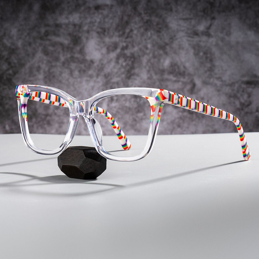 Square Clear Acetate Frame Eyeglasses | ZEELOOL UK0