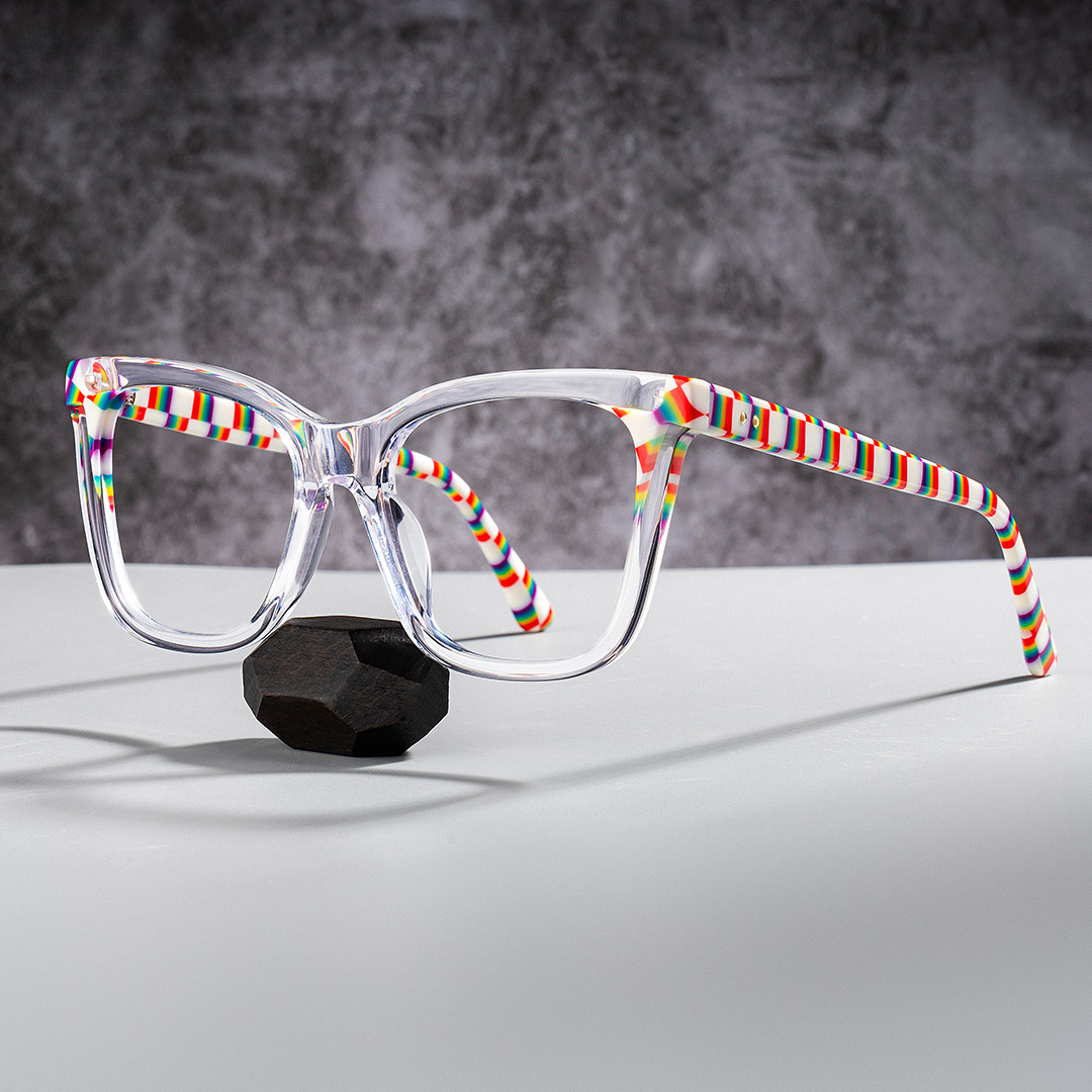 Square Clear Acetate Frame Eyeglasses | ZEELOOL UK0