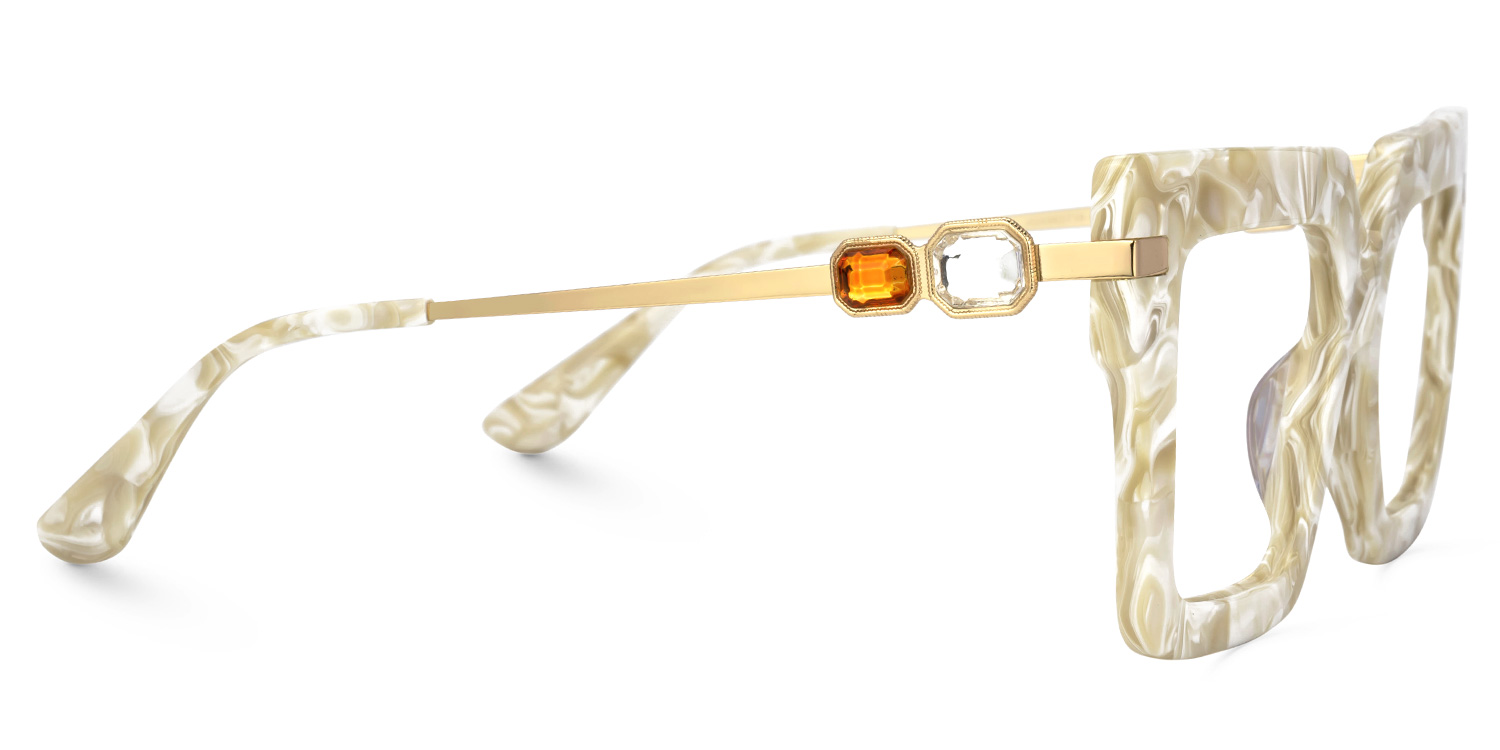 Radic White Marble Glasses with Design Square Frames2