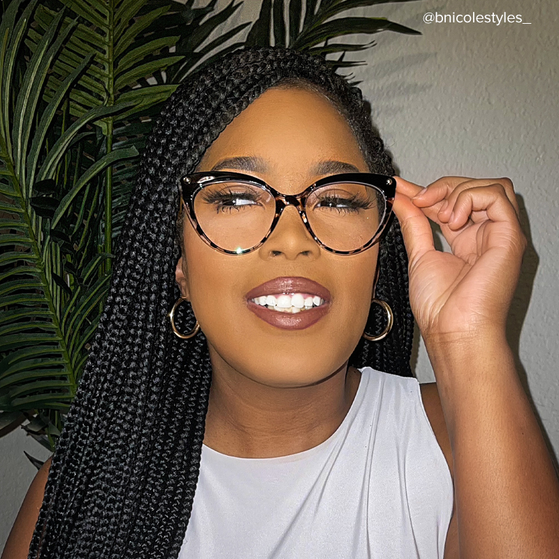 Alivia Cat Eye Tortoise & Crystal Glasses | ZEELOOL UK8