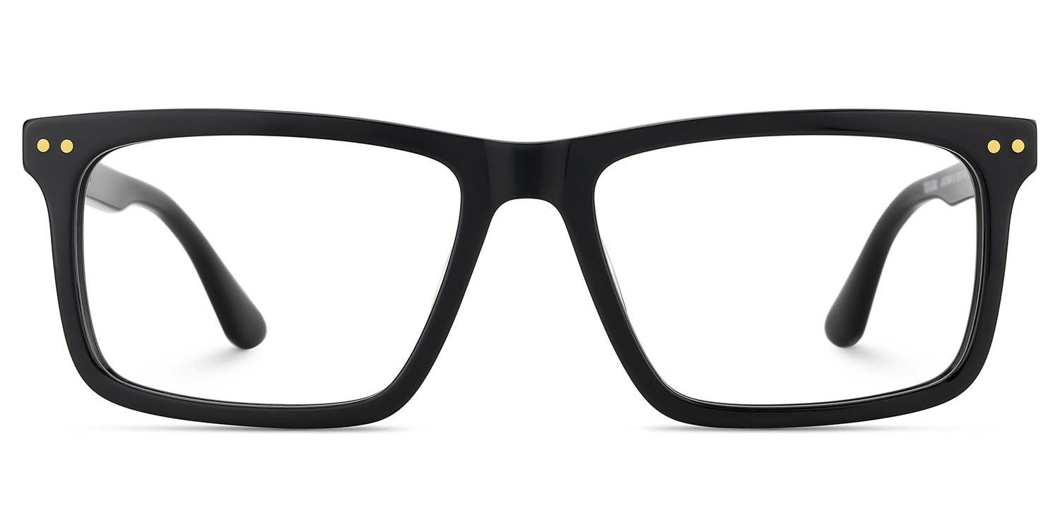 Emerson Rectangle Black Glasses1