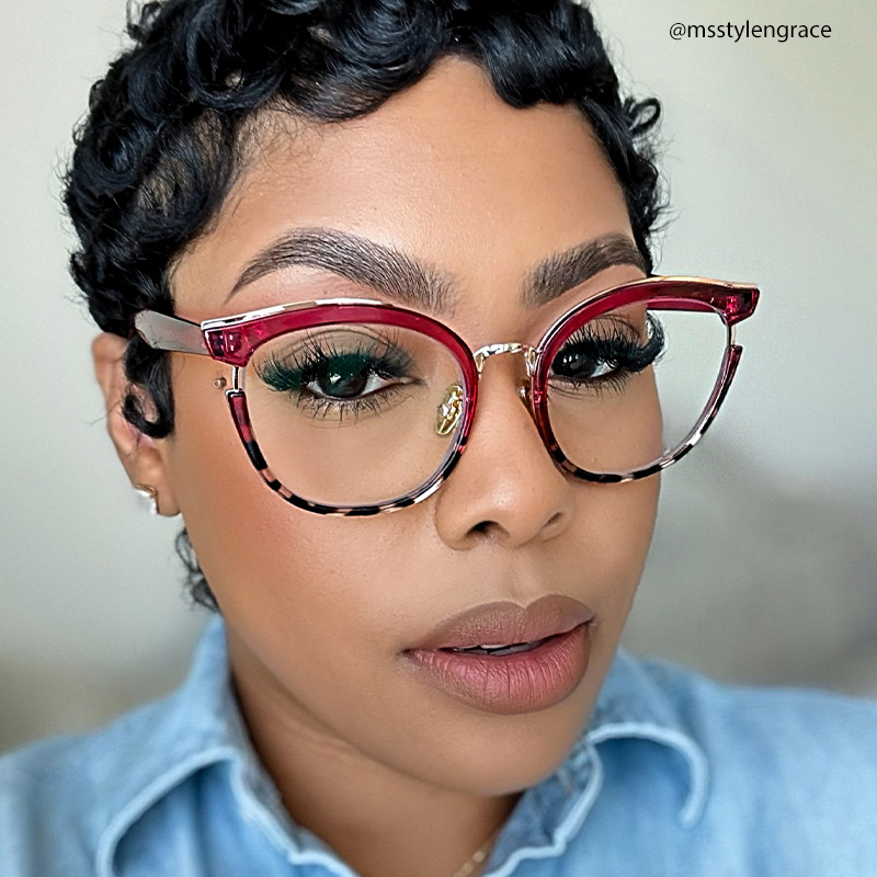 Laraine Cat Eye Red Tortoise Glasses | ZEELOOL UK5