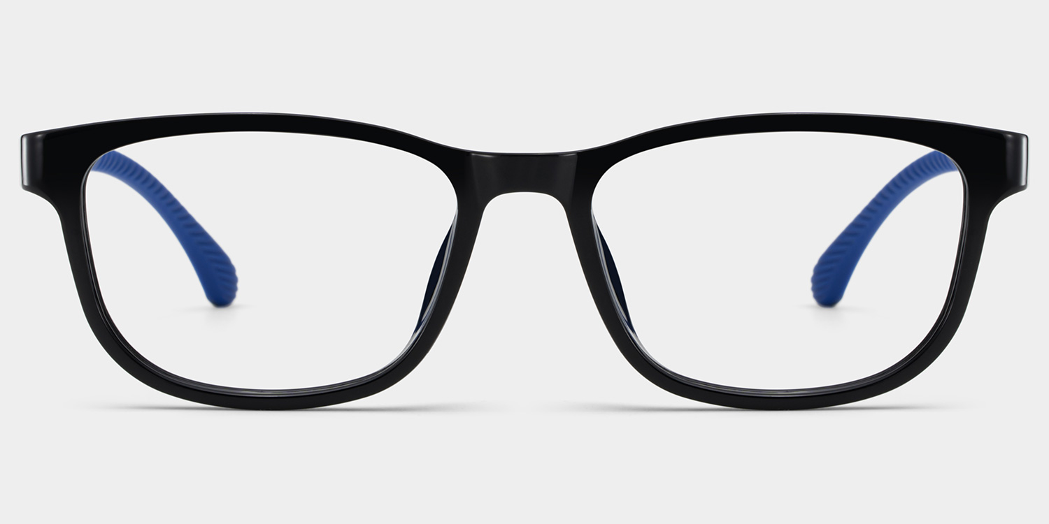 Robin Rectangle Black Blue Glasses0