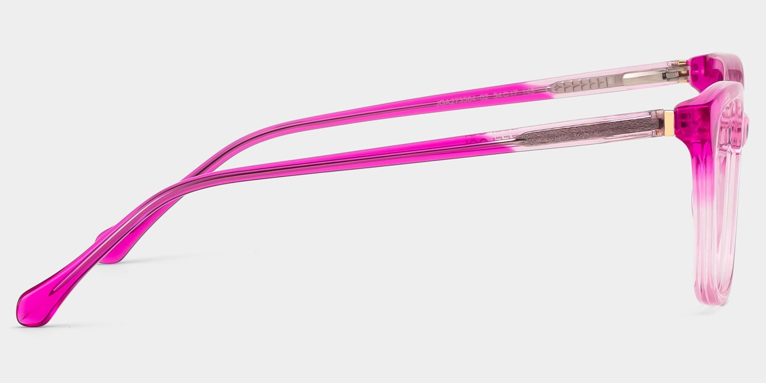 Juno Rectangle Pink Frame Eyeglasses for Woman| ZEELOOL UK4