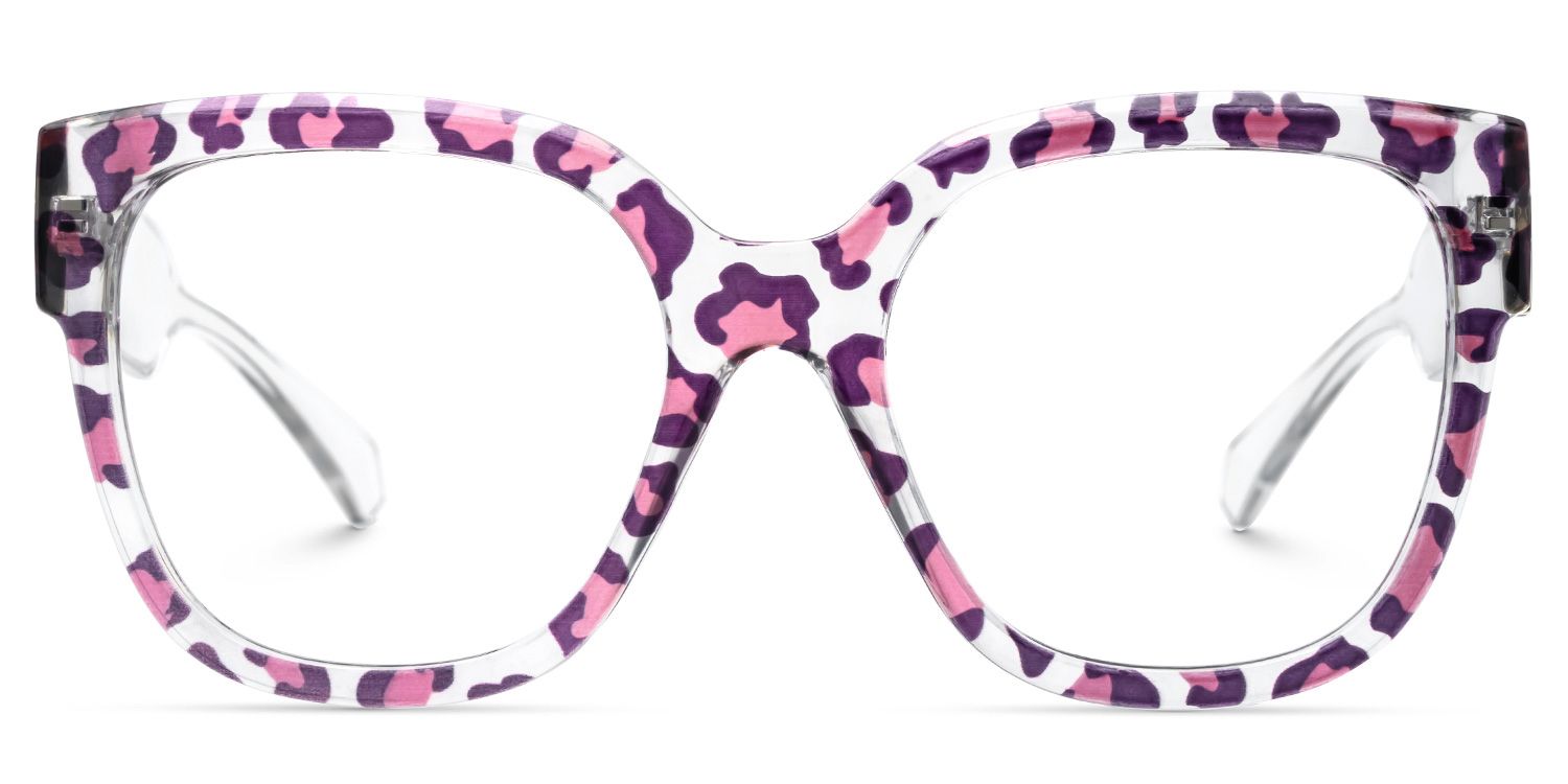 Reineke Purple Square Animal Print Eye Glasses1
