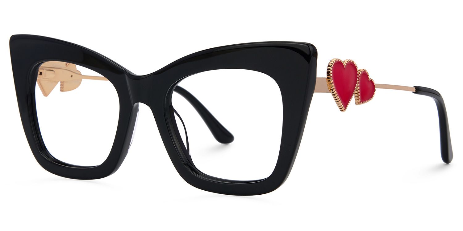 Cagle Designer Eyeglasses in Cateye Black Frame1