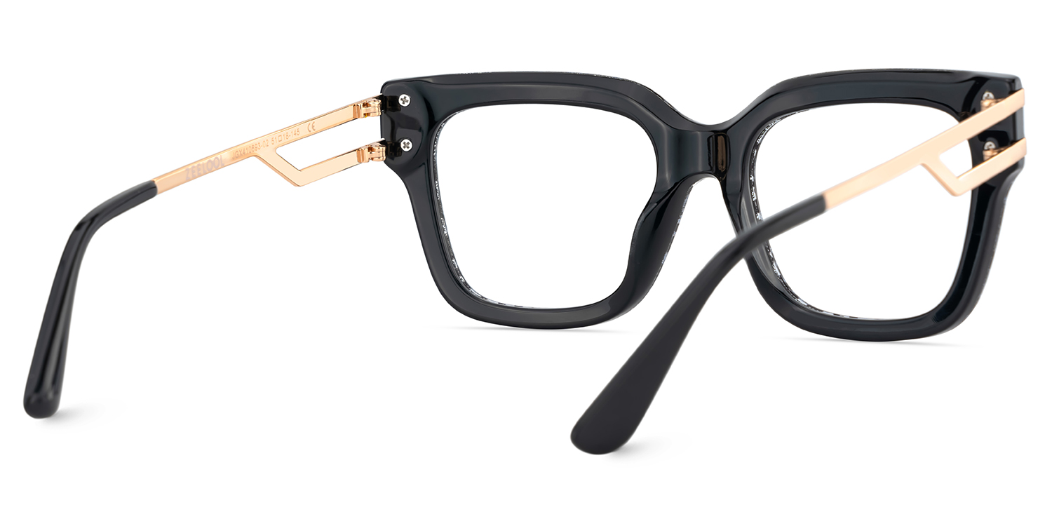 Square Cat-Eye Glasses With Gray Leopard5