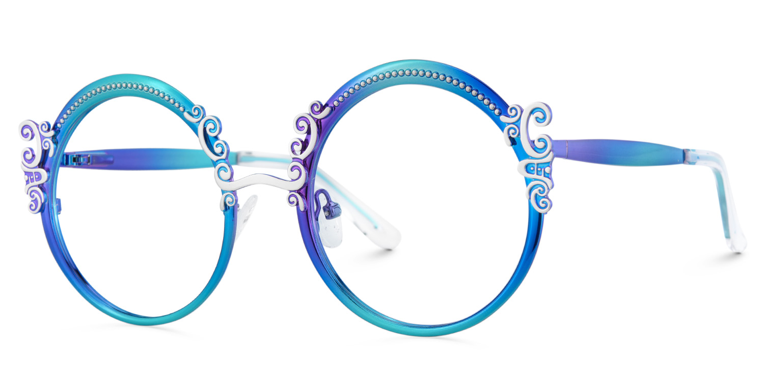 Nelida Round Blue Glasses3