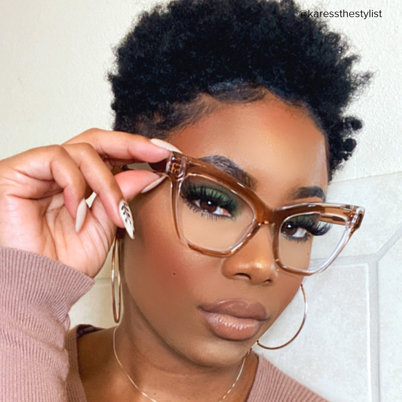 Saucie Light Brown Cat eye Frame Glasses | ZEELOOL UK5