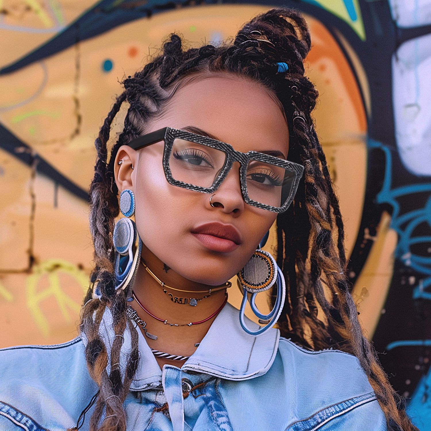 Daniela Rectangle Black Glasses hover