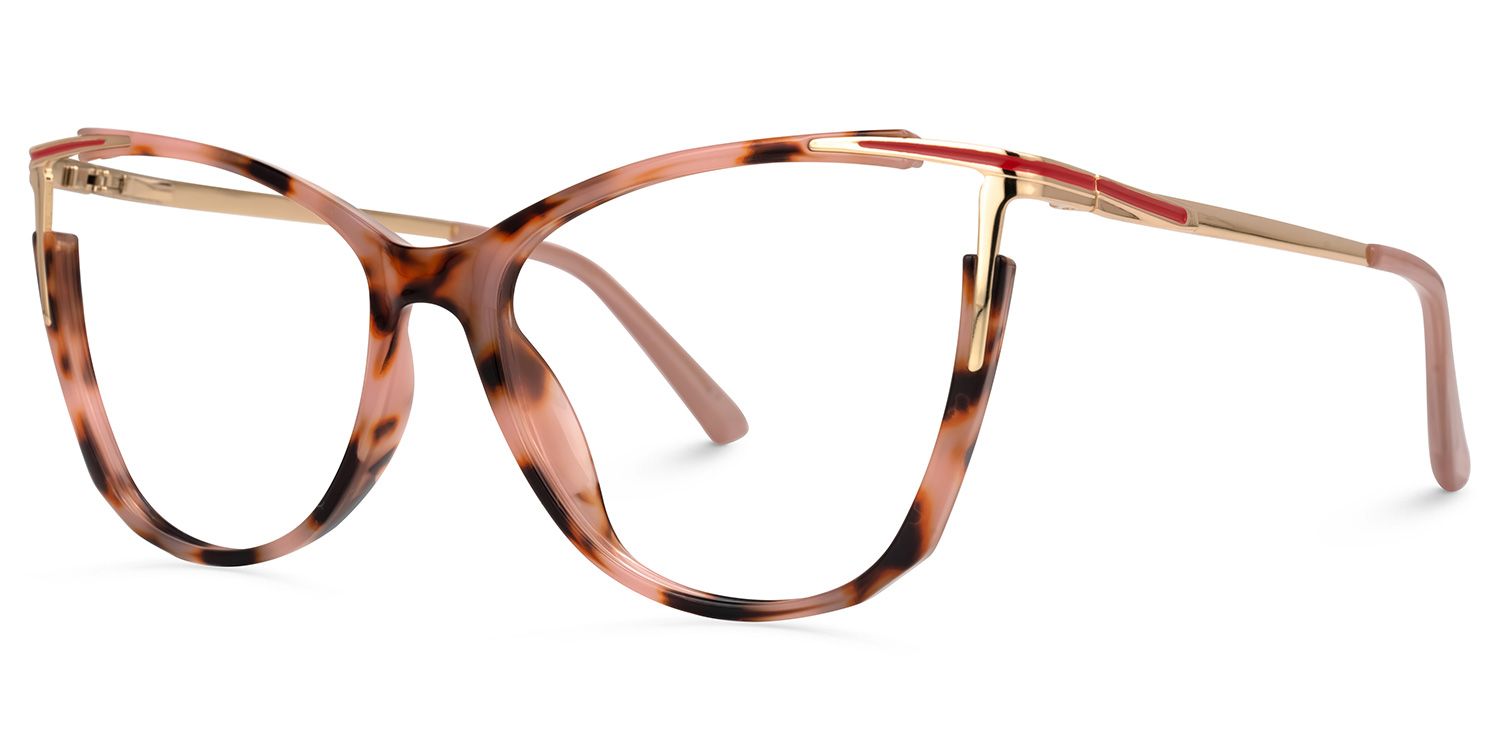 Cateye Yomary Pink and Tortoise Shell Glasses | Zeelool1