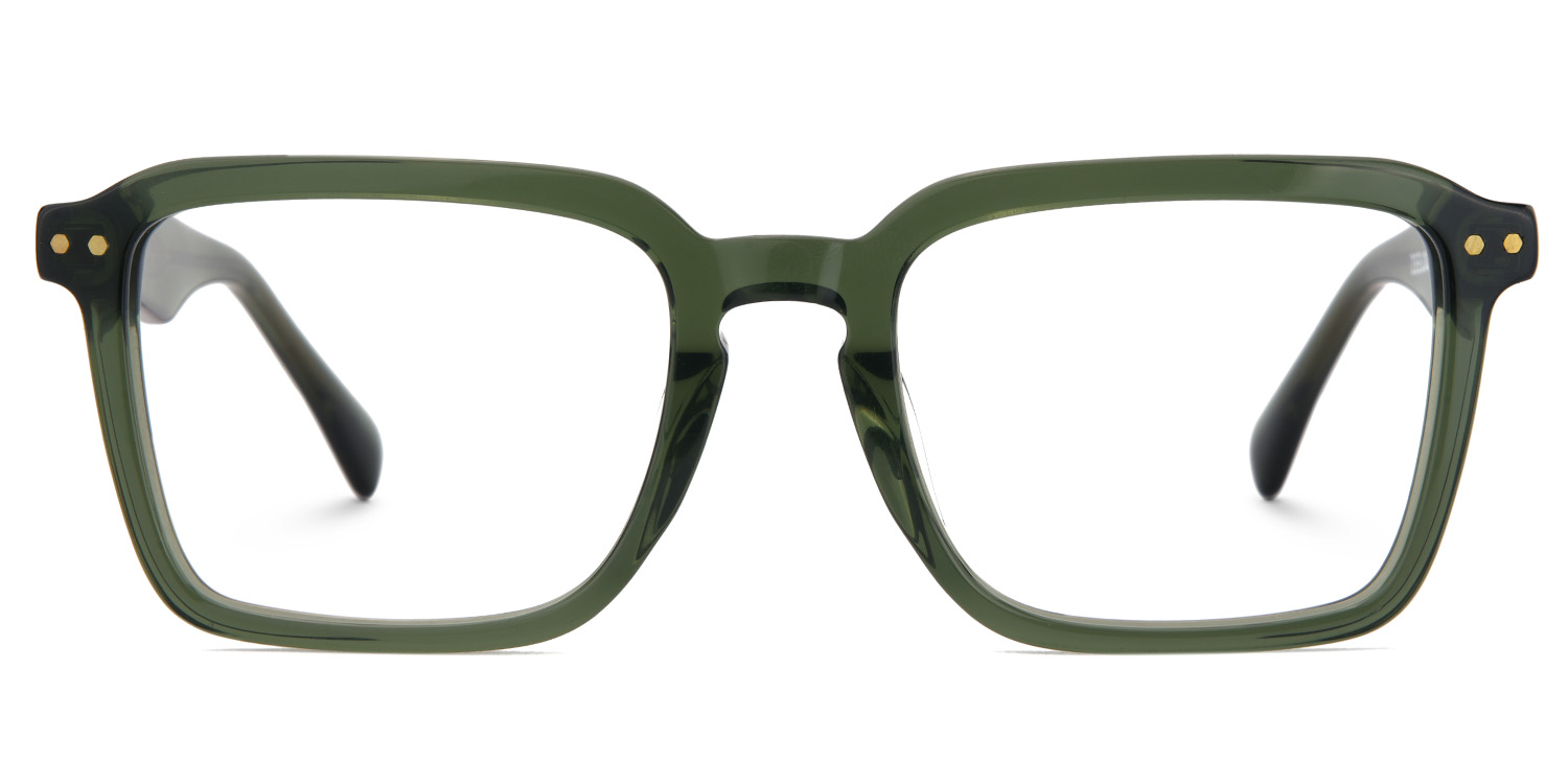 Vickerie Rectangle Green Glasses1