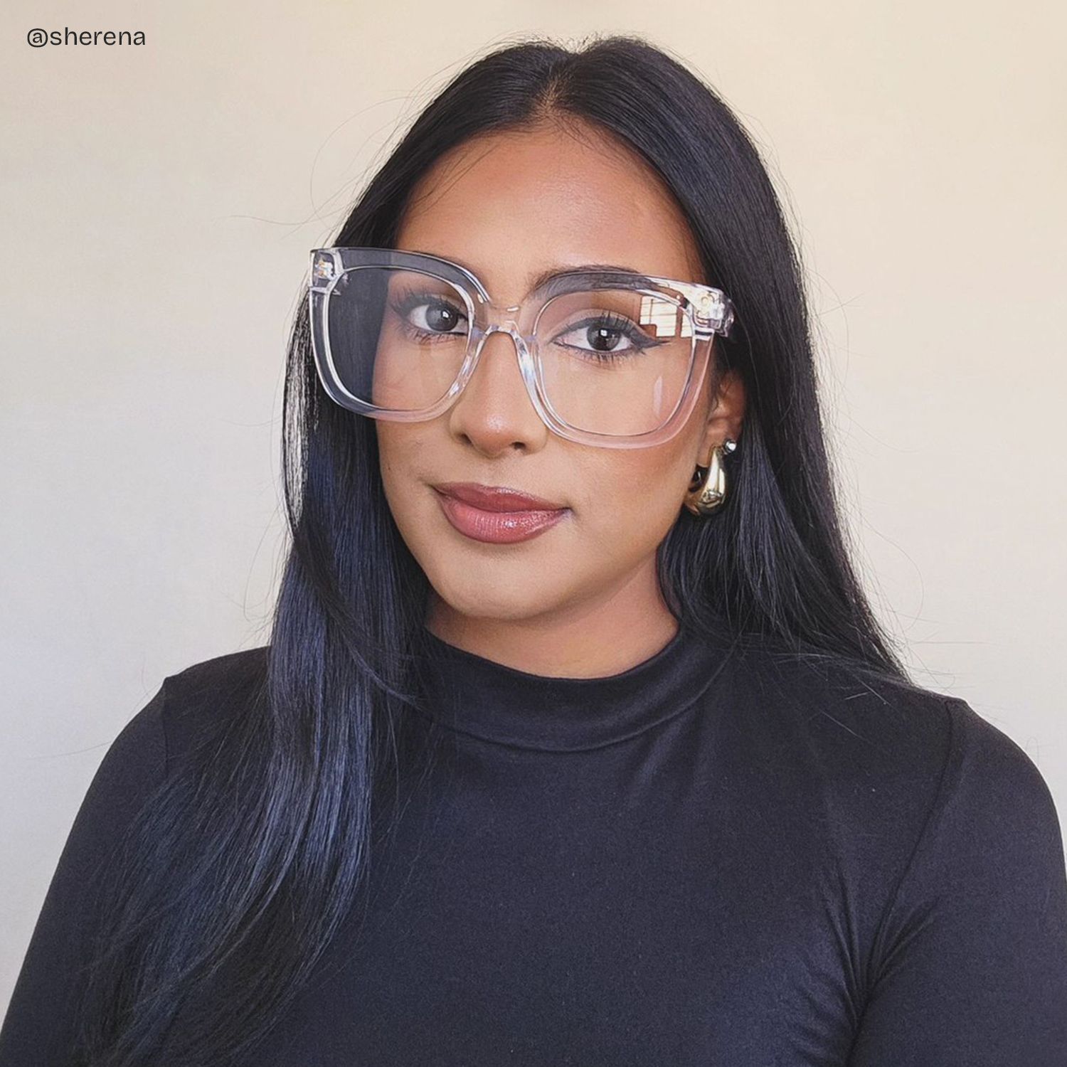 Ebony Square Clear Clear Frame Glasses | Zeelool6