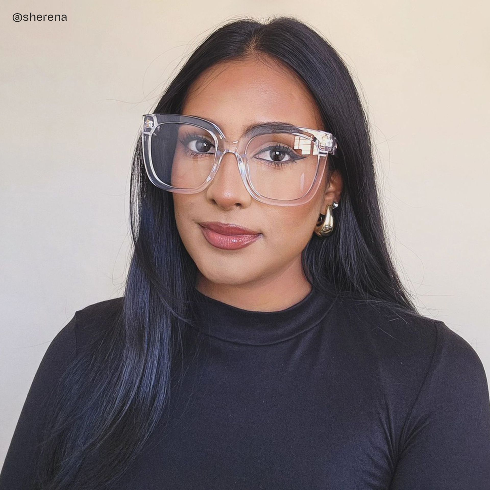 Ebony Square Clear Clear Frame Glasses | Zeelool6
