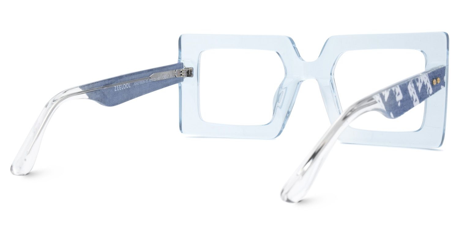 Tiffaney Transparent Blue Frames with Blue Denim Temples3