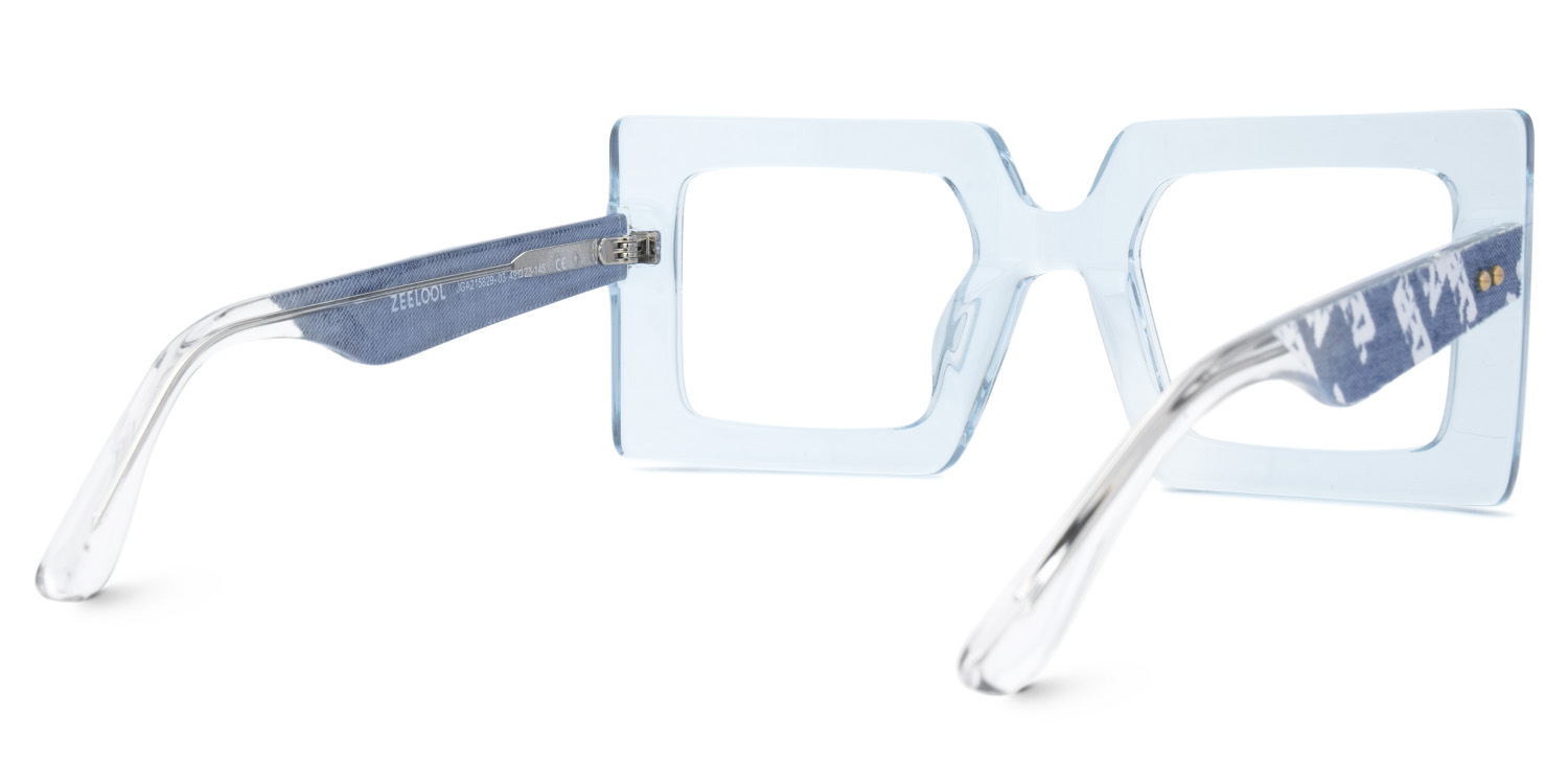 Tiffaney Transparent Blue Frames with Blue Denim Temples3