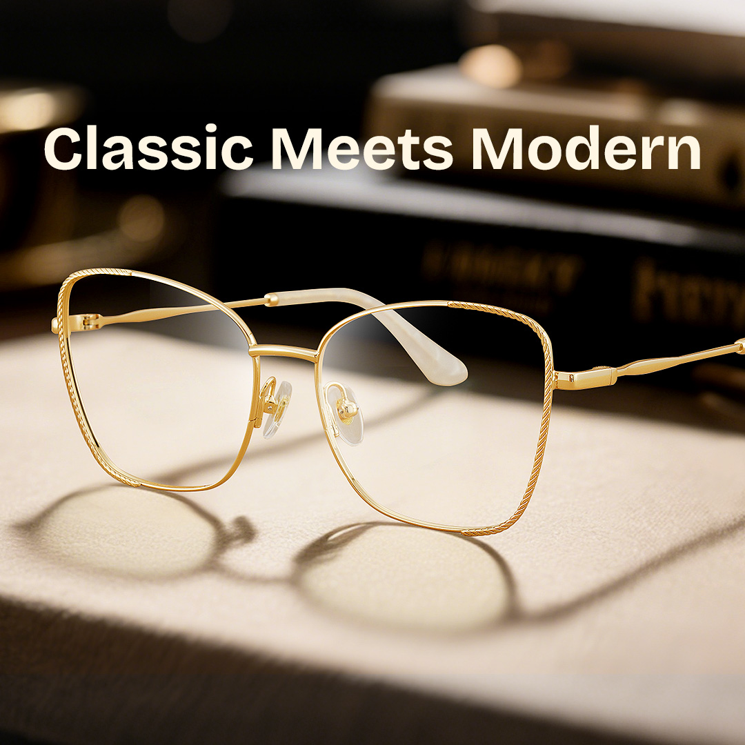 Kai Eyeglasses in Butterfly Gold Frame | ZEELOOL UK7