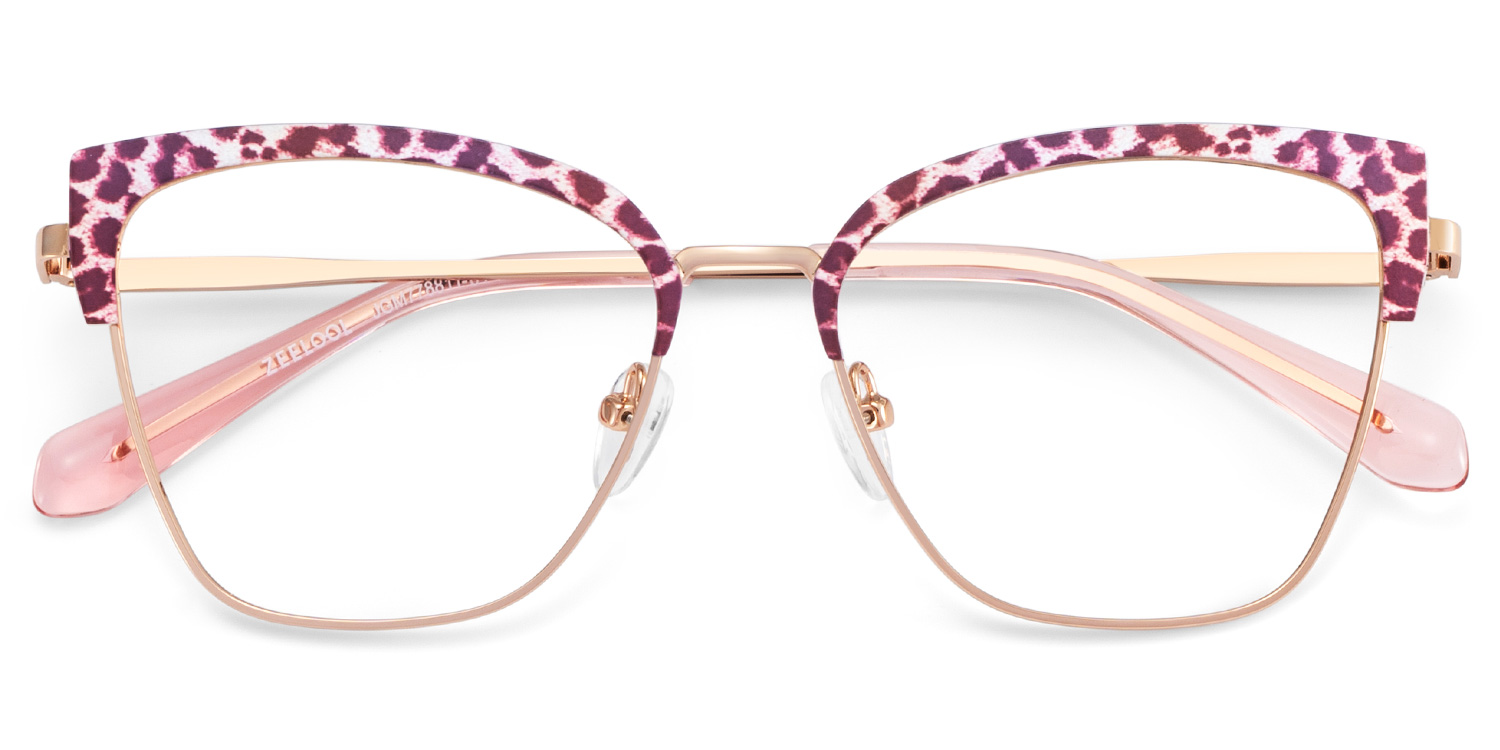 Harley Browline Pink Leopard Glasses2