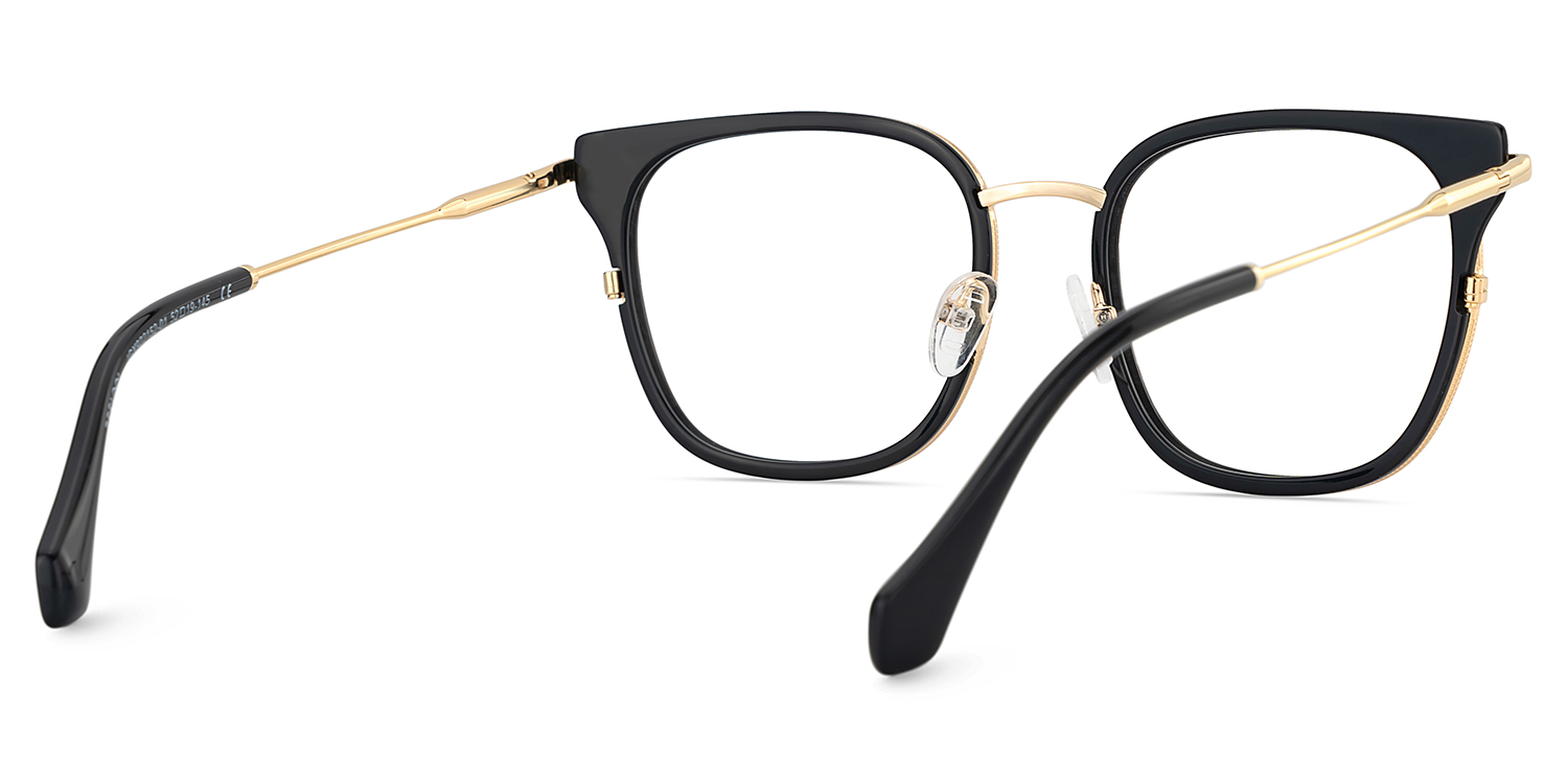 Cameron Eyeglasses in Square Black-gold Frame | ZEELOOL UK5