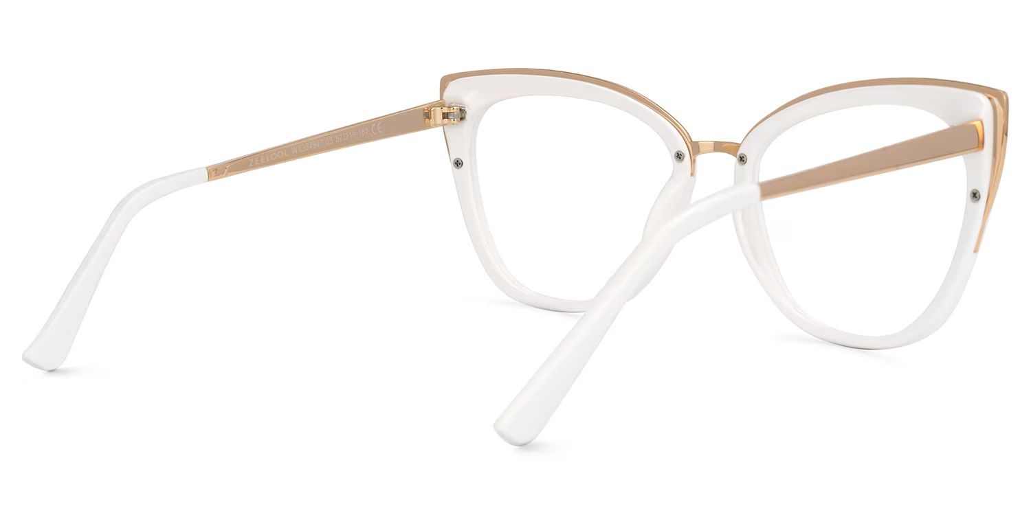 Ruiz Cateye White Glasses | ZEELOOL UK3