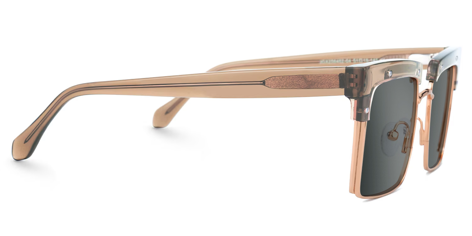 Designer Kiana Champagne Frame Sunglasses | ZEELOOL UK2