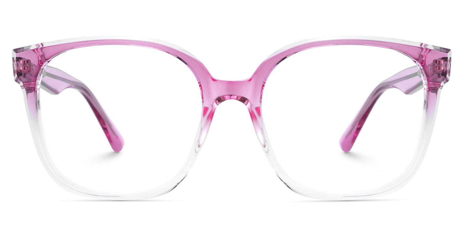 Square Pink Clear Eyeglasses Frames Deals At Zeelool1