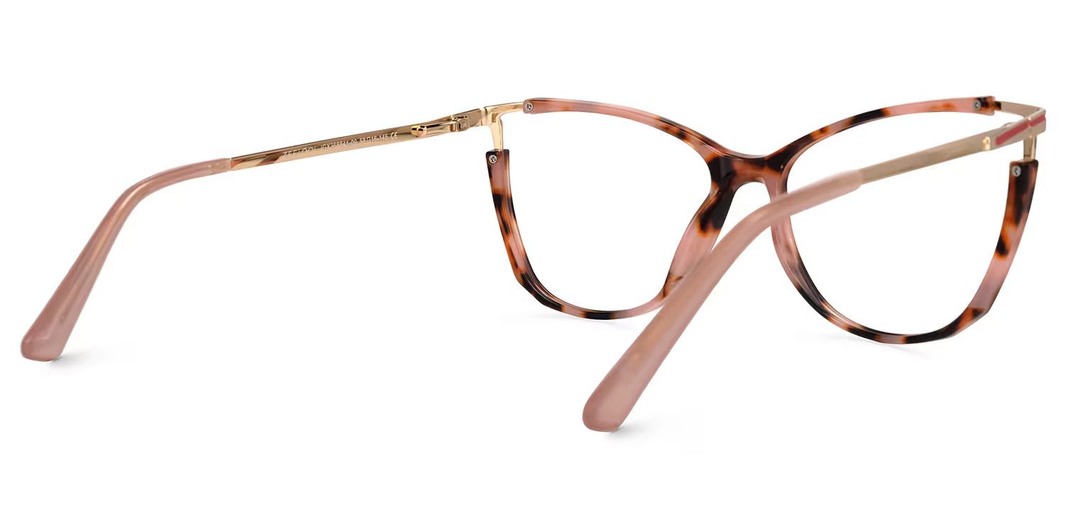 Cateye Yomary Pink and Tortoise Shell Glasses | Zeelool3
