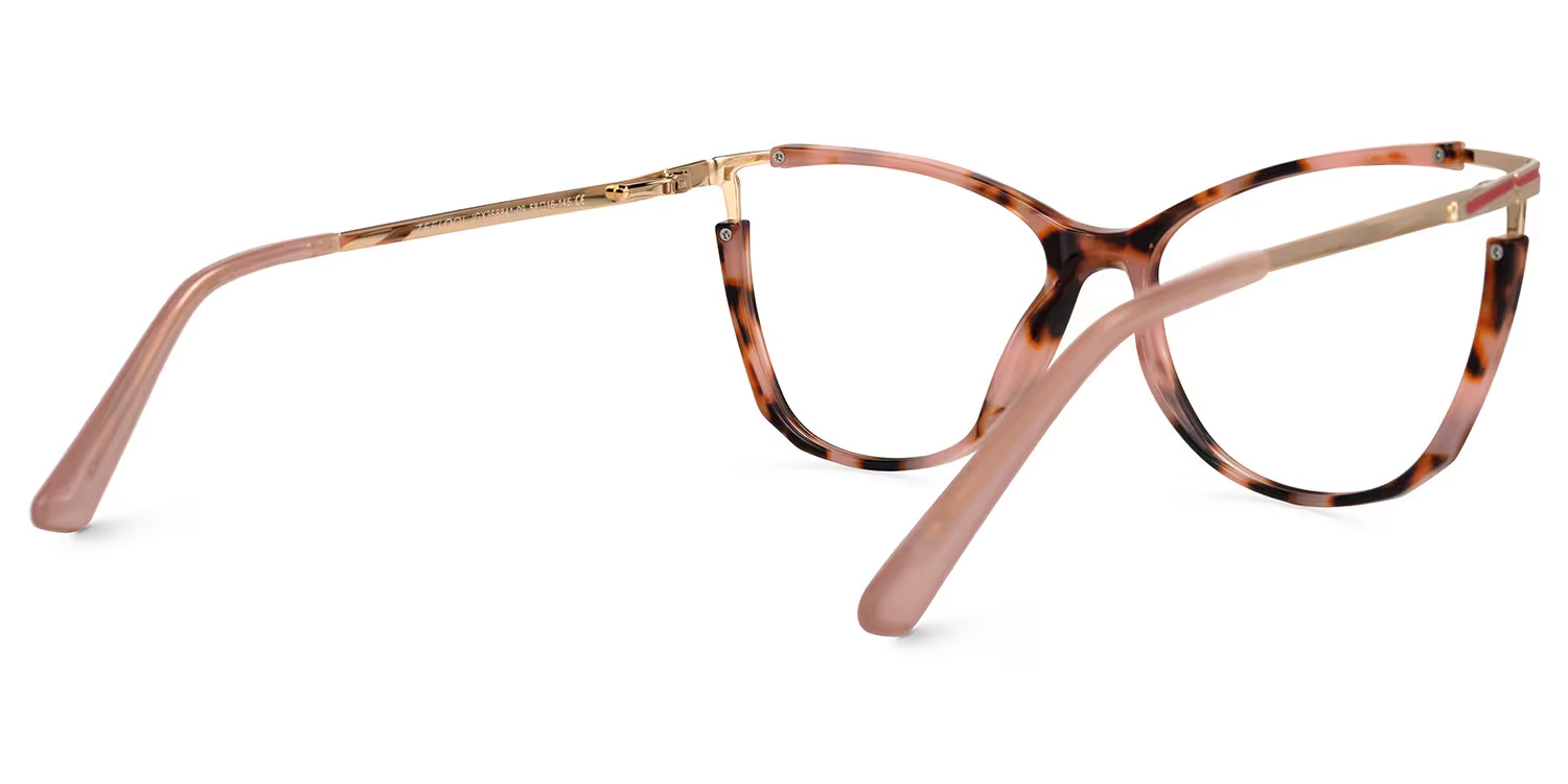 Cateye Yomary Pink and Tortoise Shell Glasses | Zeelool3