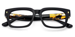 Fulford Rectangle Black Glasses2