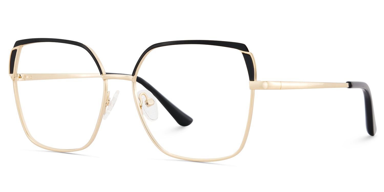 Shayla Metal Square Black Frame Glasses | ZEELOOL UK3