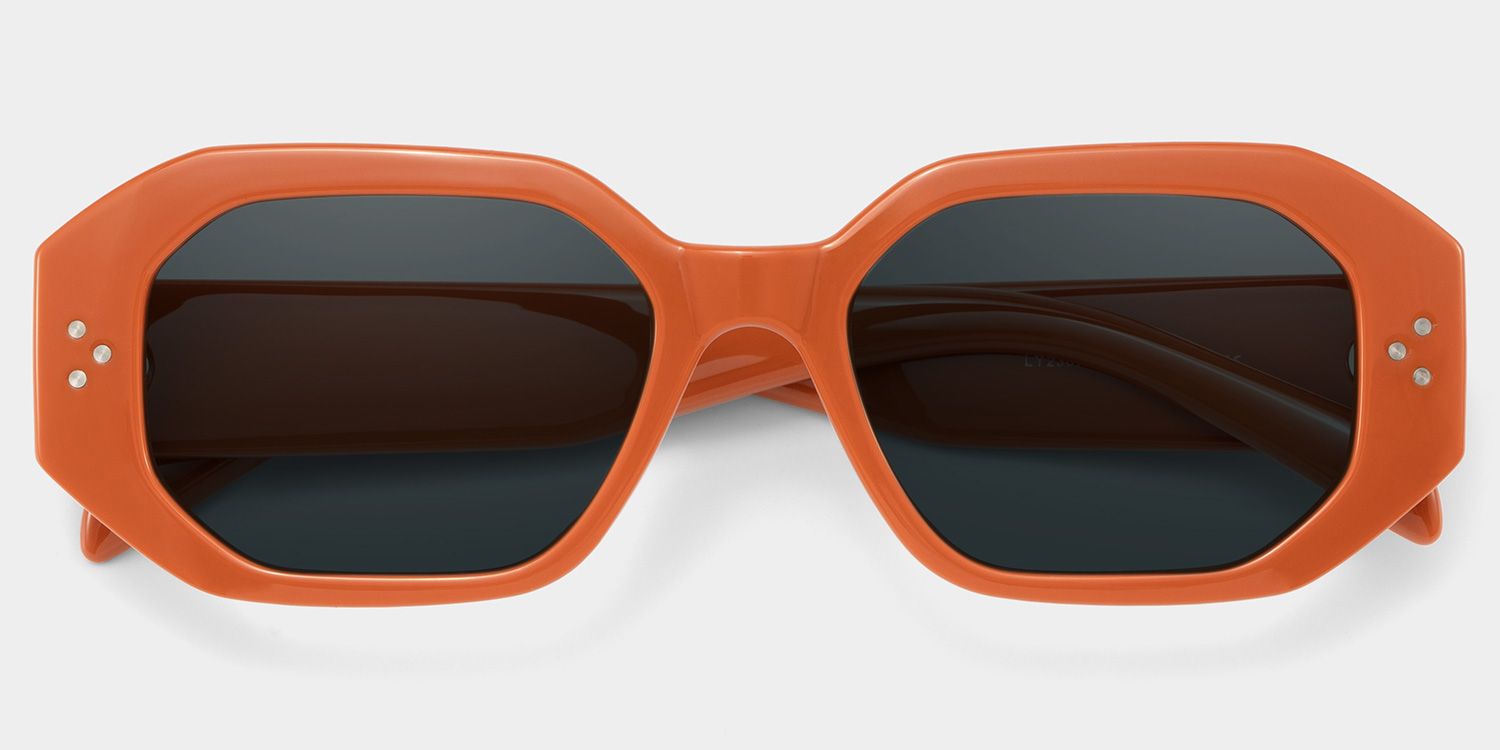Soleil orange Frame Polarized Sunglasses with rectangle Style Online | ZEELOOL UK1