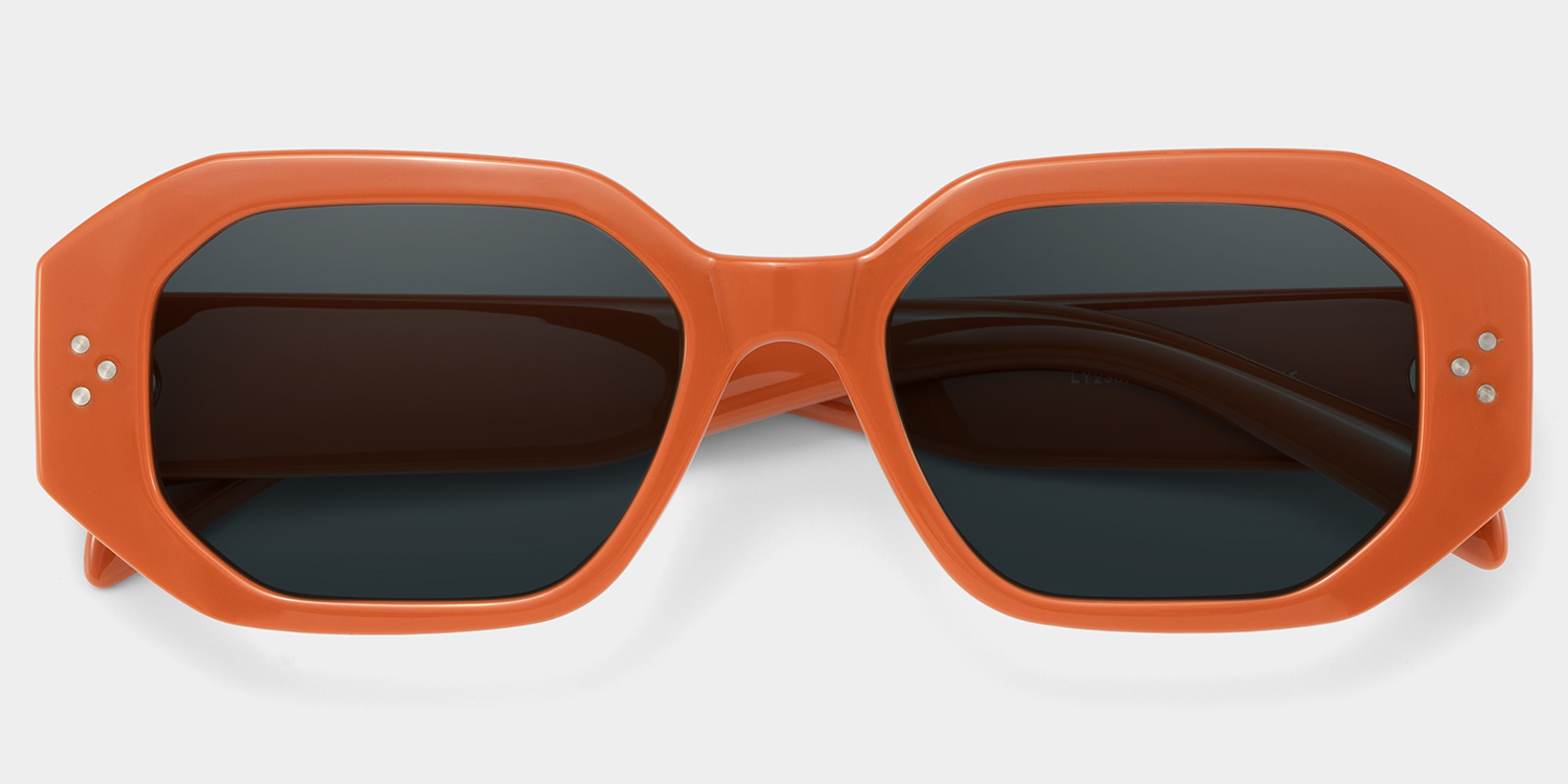 Soleil orange Frame Polarized Sunglasses with rectangle Style Online | ZEELOOL UK1