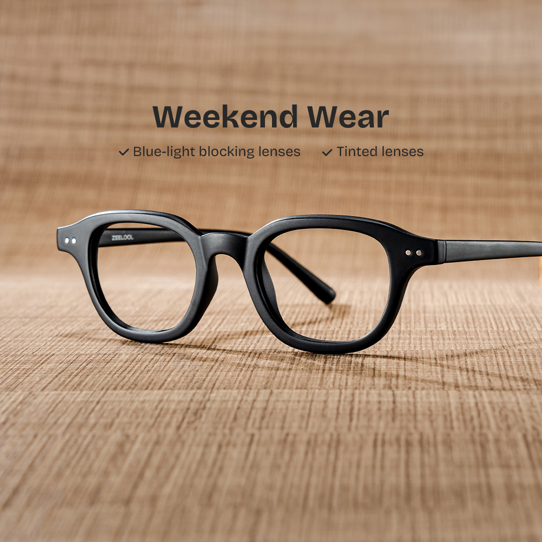 Amber Black Frame Glasses with Square Frame Online | ZEELOOL0